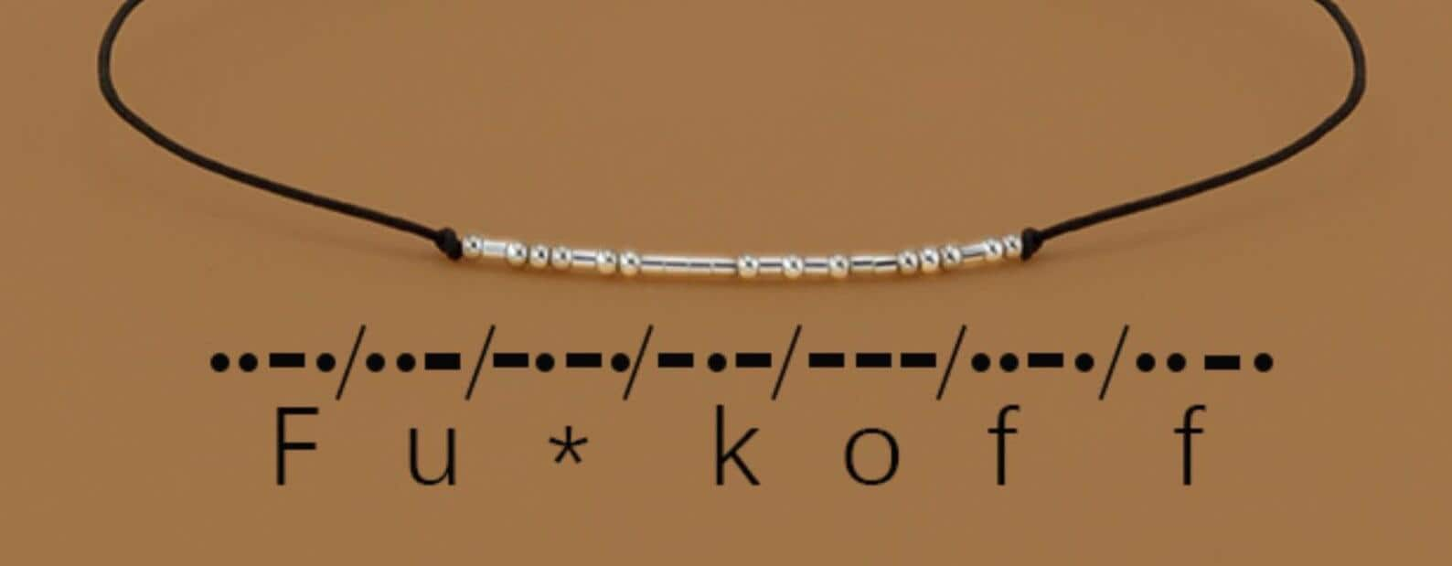 Fuck Off Morse Code Bracelet, Custom Secret Message, Morse Code Jewelry