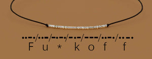 Fuck Off Morse Code Bracelet, Custom Secret Message, Morse Code Jewelry