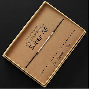 Sober AF Morse Code Bracelet, Personalized Recovery Gift, One Day At A Time, Inspirational Jewelry, Sobriety gift for Him/Her