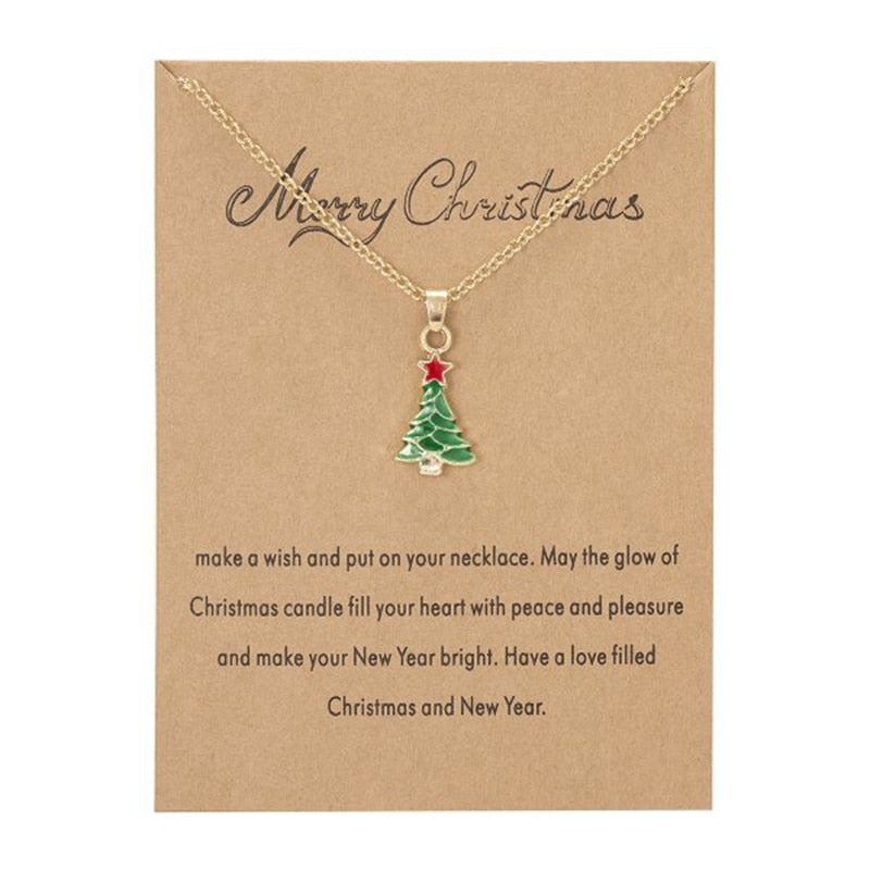 Christmas Gift Necklaces (Santa Claus, Christmas Tree) - morsecodebracelets