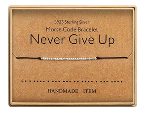 Never Give Up Morse Code Bracelet - morsecodebracelets